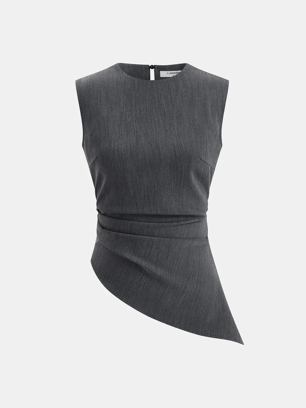 Sleeveless Asymmetric Top & Pleated Pants Set - Picture 3 of 8